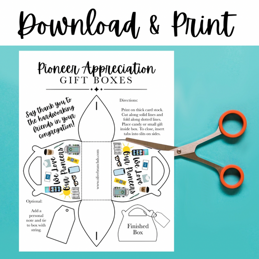 Pioneer Appreciation Gift Boxes - Download & Print