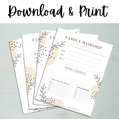 Family Worship Planner - Download & Print