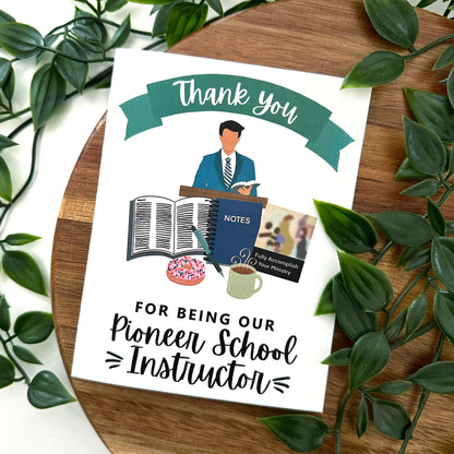 Pioneer School Instructor Thank You Card