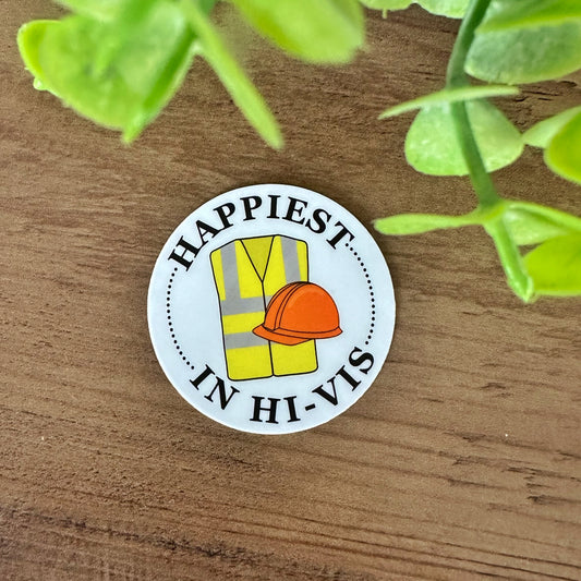 Happiest in Hi-Vis LDC Hard Hat Sticker