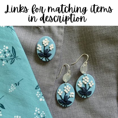 Blue Floral Dangle Earrings