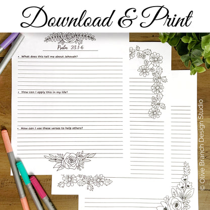 Comforting Scriptures Coloring & Personal Study Pack