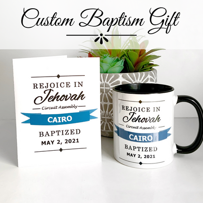 Custom Baptism Mug & Card Gift Set