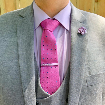 Purple & Gray Floral Lapel Pin