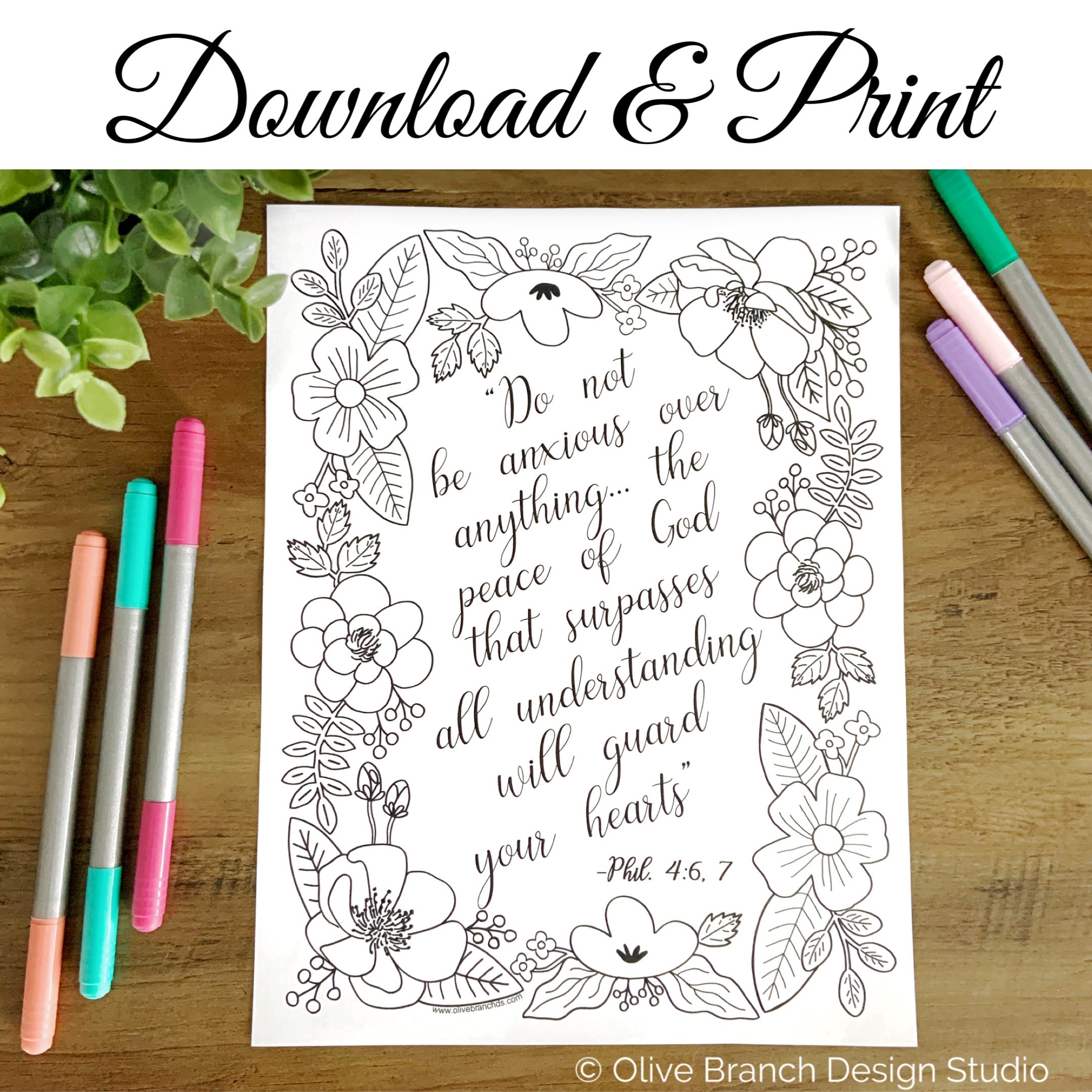 Comforting Scriptures Coloring & Personal Study Pack – Olive Branch ...