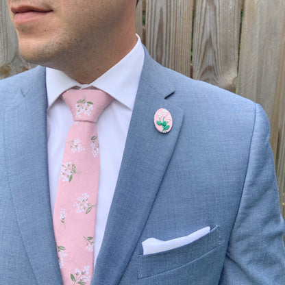 Pink Floral Lapel Pin