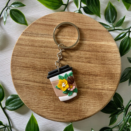 Coffee Cup Keychain with Bible Charm