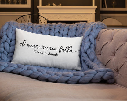 Love Never Fails Personalized Couple’s Pillow