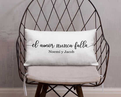 Love Never Fails Personalized Couple’s Pillow