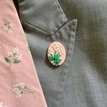 Pink Floral Lapel Pin